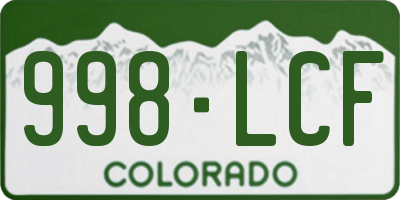 CO license plate 998LCF