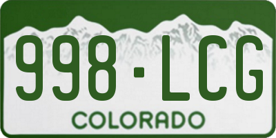 CO license plate 998LCG