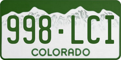 CO license plate 998LCI