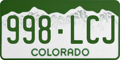 CO license plate 998LCJ