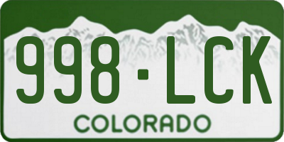 CO license plate 998LCK