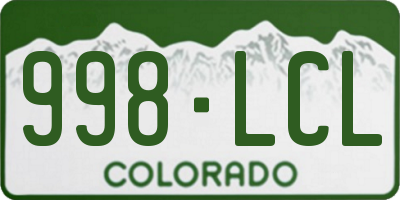 CO license plate 998LCL