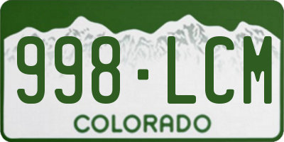 CO license plate 998LCM