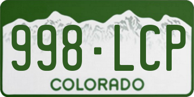CO license plate 998LCP