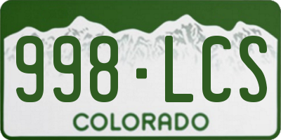 CO license plate 998LCS