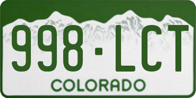 CO license plate 998LCT