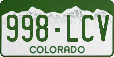 CO license plate 998LCV