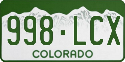 CO license plate 998LCX