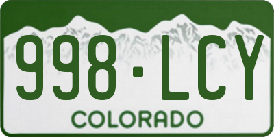 CO license plate 998LCY