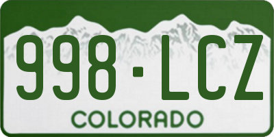 CO license plate 998LCZ