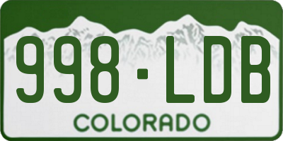 CO license plate 998LDB