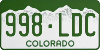 CO license plate 998LDC