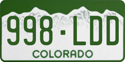 CO license plate 998LDD