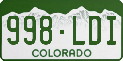 CO license plate 998LDI