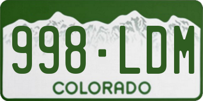 CO license plate 998LDM