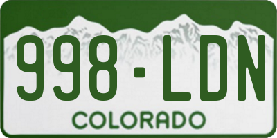 CO license plate 998LDN