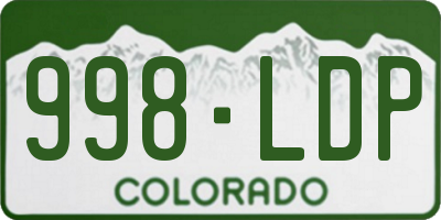 CO license plate 998LDP
