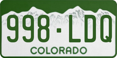 CO license plate 998LDQ