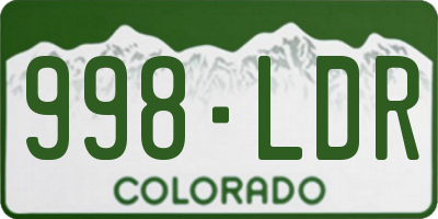 CO license plate 998LDR