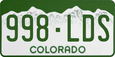 CO license plate 998LDS