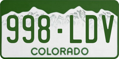 CO license plate 998LDV