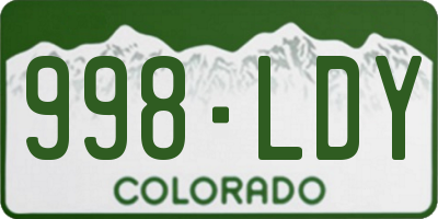 CO license plate 998LDY