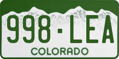 CO license plate 998LEA