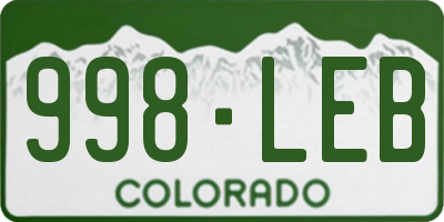 CO license plate 998LEB