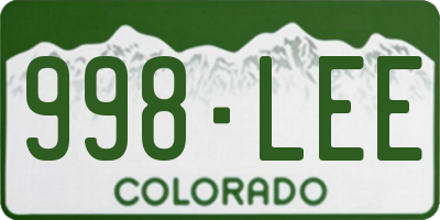 CO license plate 998LEE