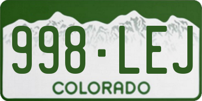 CO license plate 998LEJ