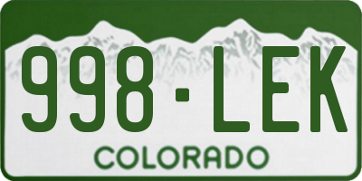 CO license plate 998LEK