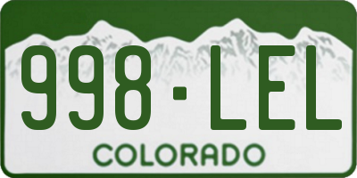 CO license plate 998LEL