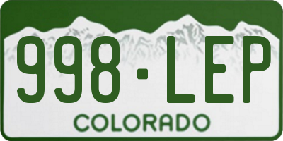 CO license plate 998LEP