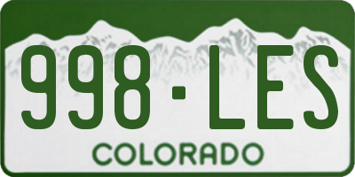 CO license plate 998LES