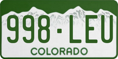 CO license plate 998LEU