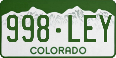 CO license plate 998LEY