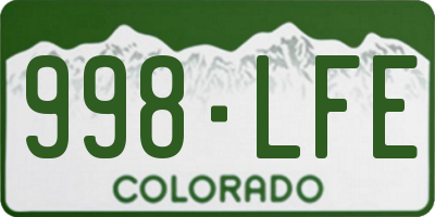 CO license plate 998LFE