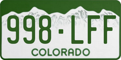 CO license plate 998LFF