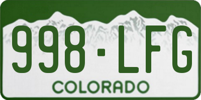 CO license plate 998LFG