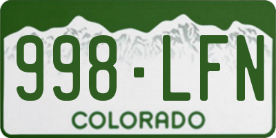 CO license plate 998LFN