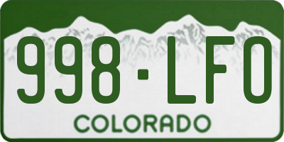 CO license plate 998LFO