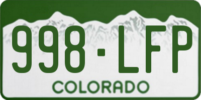 CO license plate 998LFP