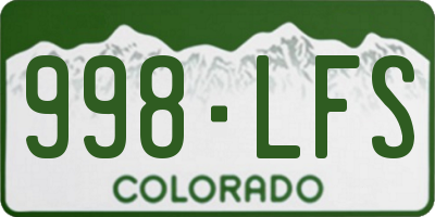 CO license plate 998LFS
