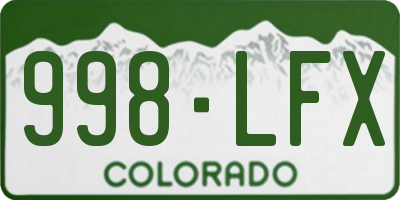 CO license plate 998LFX