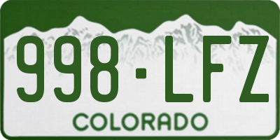 CO license plate 998LFZ