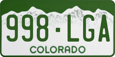 CO license plate 998LGA