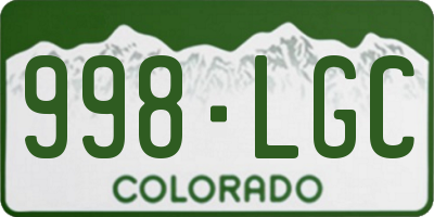 CO license plate 998LGC