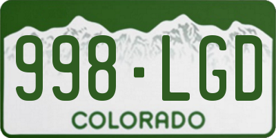 CO license plate 998LGD