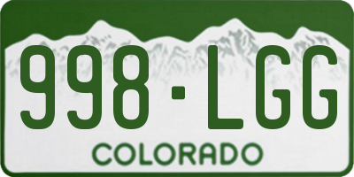 CO license plate 998LGG