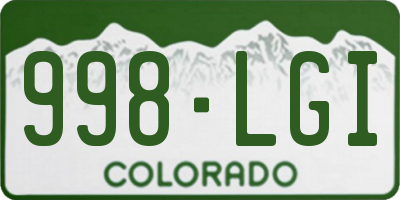 CO license plate 998LGI